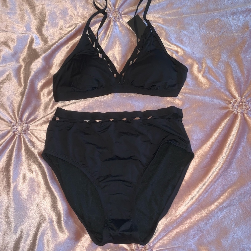 Black high waisted bikini